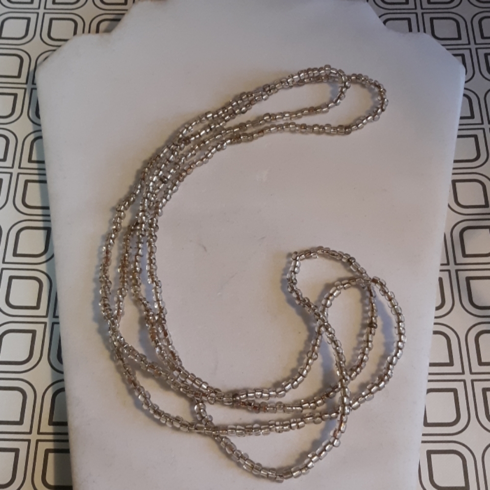 Silver Glass Bead Necklace